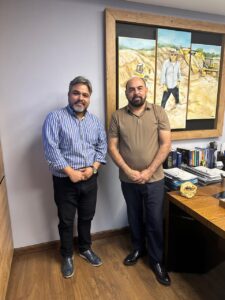 Bruno Cezar Cecchini, presidente da CNMI, em reunião com a Fundação Israelita Latino-Americana para firmar parceria em apoio à pequena mineração no Brasil